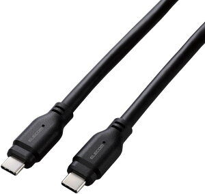 ELECOM �G���R�� USB Type-C to USB Type-C�P�[�u��/USB10Gbps/100W�Ή�/�X�^���_�[�h/1.5m/�u���b�N MPA-CC1G15BK