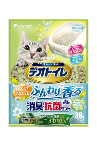 unicharm ユニ・チャーム デオトイレ ふんわり香る消臭・抗菌サンド ナチュラルグリーンの香り 3.8L