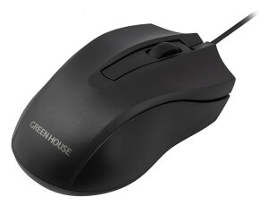 GREEN HOUSE グリーンハウス 有線式静音マウス(ブラック) GH-MUDQOA-BK