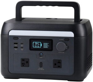 ELECOM エレコム ポータブル電源/512Wh/AC定格出力600W/AC×2/USB-C×2/USB-A×2/シガーソケット/ブラック DE-PS500PBK 単品購入のみ可(同一商品であれば複数購入可) クレジットカード決済 代金引換決済