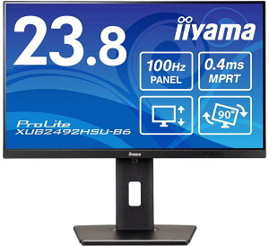 iiyama 飯山 フルHD対応 23.8型液晶ディスプレイ/ブラック/スピーカー/ IPS/昇降/回転 XUB2492HSU-B6