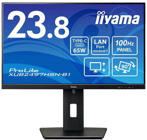 iiyama юR tHDΉ23.8^tfBXvC/Type-CfóFd/ubN/Xs[J[/IPS/]/LAN XUB2497HSN-B1