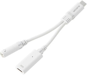 ELECOM GR ϊP[u/VRbV/USB Type-C to 3.5mmXeI~j[q/DAC/nC] MPA-C35DPDSMWH