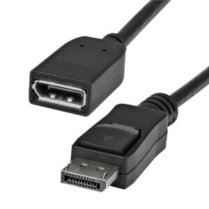 StarTech.com DisplayPort 1.2�����P�[�u��/1.8m/4K60Hz/21.6Gbps HBR2/�����h�~�@�\�t��/�I�X-���X/�u���b�N DPEXT6L