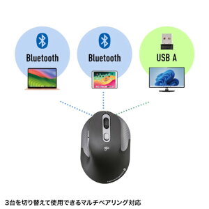サンワサプライ MA-EWBBS528MBK 静音ワイヤレスエルゴノミクスコンボマウス 充電式