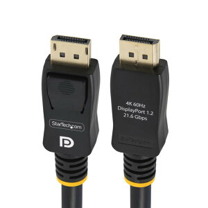 StarTech.com DisplayPort 1.2�P�[�u��/4.6m/10�{����/4K60Hz/VESA�K�i����/�����h�~�@�\�t��/�u���b�N DISPLPORT15L10PK