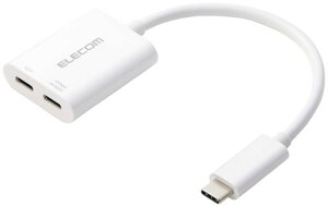 ELECOM �G���R�� Type-C�f���ϊ��A�_�v�^/TypeC-TypeC×2/4K60Hz/10Gpbs/�z���C�g AD-C2CPD100WH