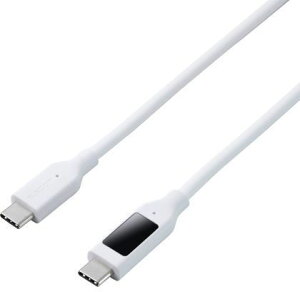 ELECOM �G���R�� USB Type-C to Type-C�P�[�u��/�V���R��/�d�̓f�B�X�v���C�t/PD�Ή�/�ő�240W/1.0m/�z���C�g MPA-CCW10WH