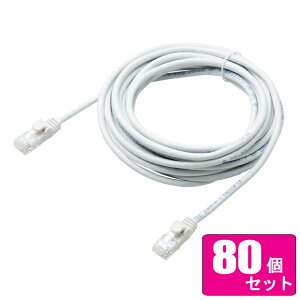 ELECOM �G���R�� ��������80�Z�b�g CAT6���� Gigabit���炩LAN�P�[�u�� 5m �z���C�g LD-GPY/WH5