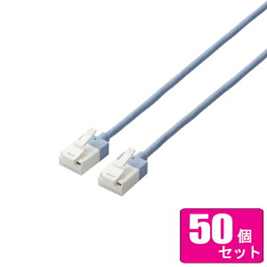ELECOM �G���R�� ��������50�Z�b�g LAN�P�[�u��/CAT6A/�X�[�p�[�X����/�ܐ܂�h�~/10m/�u���[ LD-GPASST/BU100