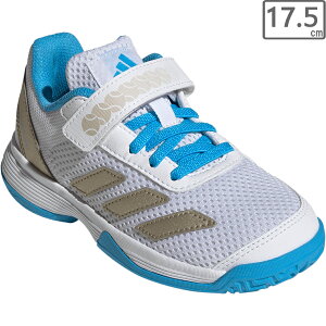 adidas �A�f�B�_�X �y�W���j�A�z�R�[�g�t���b�V�� �t�b�N�A���h���[�v �e�j�X�V���[�Y �L�b�Y JP6686 �y17.5cm�z �y�t�b�g�E�F�A�z���C�g/�T�C�o�[���^���b�N/���V�b�h�A�N�A�}�����z Courtflash Hoo