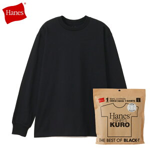 Hanes �w�C���Y �y�����Y�z1P KURO �����O�X���[�u T�V���c �y�u���b�N�zHM4-D202 �N�� ����T�V���c