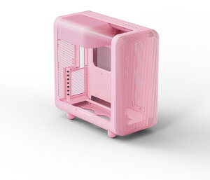 HYTE �ȖʃK���X���� ���E���h�f�U�C��E-ATX�Ή�PC�P�[�X �s���N X50 Strawberry Milk
