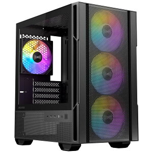 Okinos Micro-ATX�Ή��~�h���^���[PC�P�[�X ARGB�t�@��4�W������ �u���b�N Cypress 3 ARGB