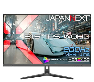 JAPANNEXT �W���p���l�N�X�g WQHD�Ή� 31.5�^�t���f�B�X�v���C/HDMI×2�ADP×2/�u���b�N/�X�s�[�J�[/2�N�ۏ� JN-IPS315G200Q