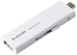 ELECOM �G���R�� �O�t��SSD/USB3.2(Gen1)�Ή�/�X���C�h��/Type-C&Type-A���Ή�/1TB/�z���C�g ESD-EWB1000GWHR