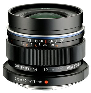 OM SYSTEM �I�[�G���V�X�e�� M.ZUIKO DIGITAL ED 12mm F2.0 �u���b�N 24mm�����i35mm�����Z�j