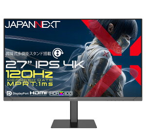 JAPANNEXT �W���p���l�N�X�g 4K�Ή� 27�^�t���f�B�X�v���C/HDMI×2�ADP×2/�u���b�N/�X�s�[�J�[/2�N�ۏ� JN-Ei27G120U2-HSP