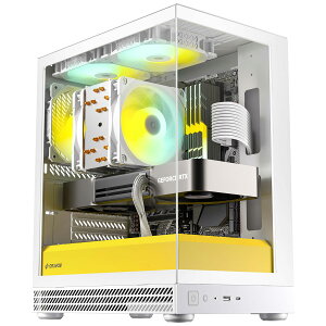 Okinos Micro-ATX�Ή��~�j�^���[PC�P�[�X ��/�� Aqua UNO Yolk (White/Yellow)