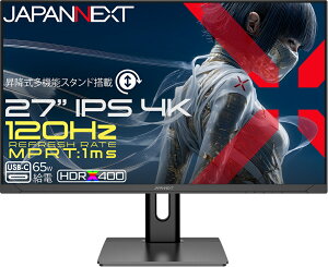 JAPANNEXT �W���p���l�N�X�g 4K�Ή� 27�^�t���f�B�X�v���C/HDMI×2�ADP�AUSB-C/�u���b�N/�X�s�[�J�[/2�N�ۏ� JN-IPS27G120U2-HSPC6