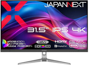 JAPANNEXT �W���p���l�N�X�g 4K�Ή� 31.5�^�t���f�B�X�v���C/HDMI×1�ADP×1�AUSB-C×1/�u���b�N/�X�s�[�J�[/2�N�ۏ� JN-EiB315U-C6