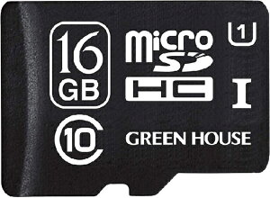 GREEN HOUSE �O���[���n�E�X microSDHC�J�[�h UHS-I U1 �N���X10 16GB GH-SDMRHCUB16G