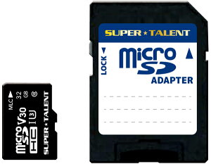 SUPERTALENT UHS-I ���ϋv 3D MLC NAND�̗p microSDHC�������[�J�[�h 32GB Class10 �ϊ��A�_�v�^�t ST32MSU3PD