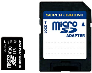 SUPERTALENT UHS-I ���ϋv 3D MLC NAND�̗p microSDXC�������[�J�[�h 64GB Class10 �ϊ��A�_�v�^�t ST64MSU3PD