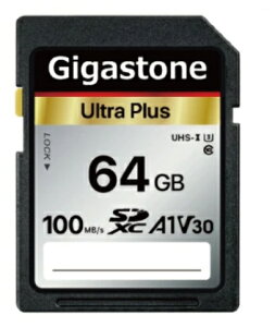 Gigastone SDXC�J�[�h 64GB Class10 UHS-I U1 A1 V30�X�y�b�N �ő�ǂݎ�葬�x100MB/s Ultra Plus GJSX-64GV3A1