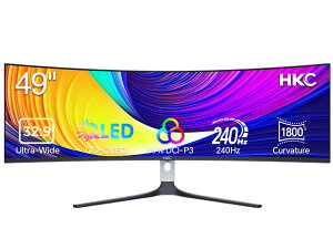 HKC DQHD�Ή� 49�^�Ȗ�OLED�Q�[�~���O���j�^�[ R1800 240Hz GS49UK