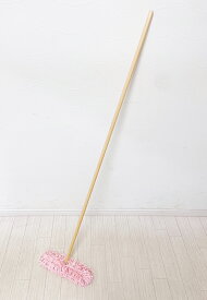 送料無料！むろの屋　モコモコ省スペースモップ　ミニ 　/　掃除道具　モノトーン　おしゃれ　木製ハンドル　ナチュラルインテリア　北欧 吸着剤不使用 無垢の床にも◎　掃除 フローリング　床　トイレ掃除