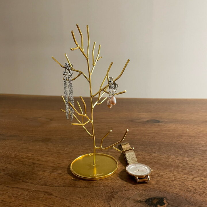 アクセサリーや小物を華やかにディスプレイ出来るツリー型のアクセサリースタンド アクセサリースタンド ツリー ネックレススタンド イヤリング ジュエリー スタンド ディスプレイ おしゃれ アクセサリー アイアン 見せる収納 L 収納 什器 インブルーム