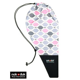 nokduk テニスラケットケース テニスラケット カバー テニスラケット バッグ 幾何学模様グレーピンク スマートでコンパクト（2本可） テニスソフトケース ショルダー ラケット バッグ テニス テニスラケット ソフトカバー