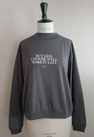 （アメリカーナ）BUY LESSクルー（チャコール）送料無料レディース　ノーマル丈　フリーサイズ　長袖Tシャツ