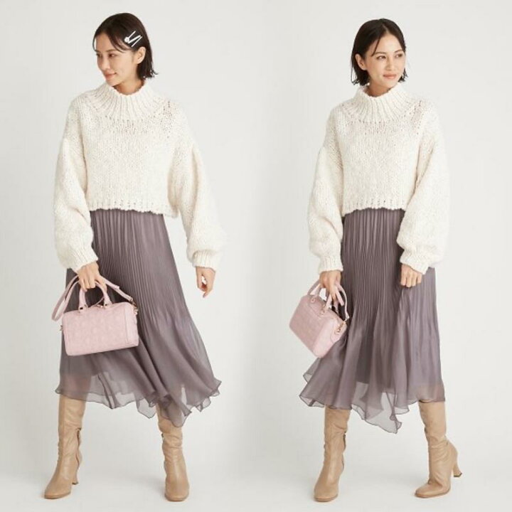 セルフォード 変形プリーツスカート （セール】シアー変形プリーツ  