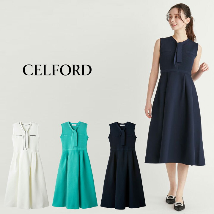 楽天市場】セルフォード CELFORD ボウタイノースリーブニット 