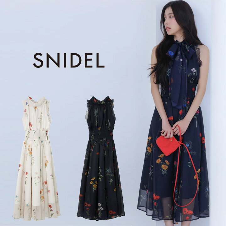 楽天市場】スナイデル SNIDEL バックリボンシフォンワンピース 