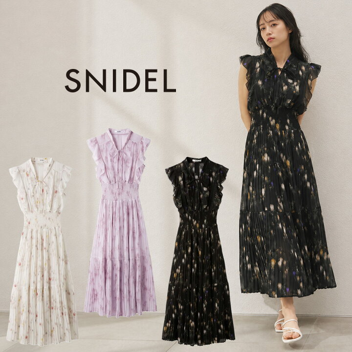 楽天市場】スナイデル SNIDEL Sustainableフリルプリーツワンピース 
