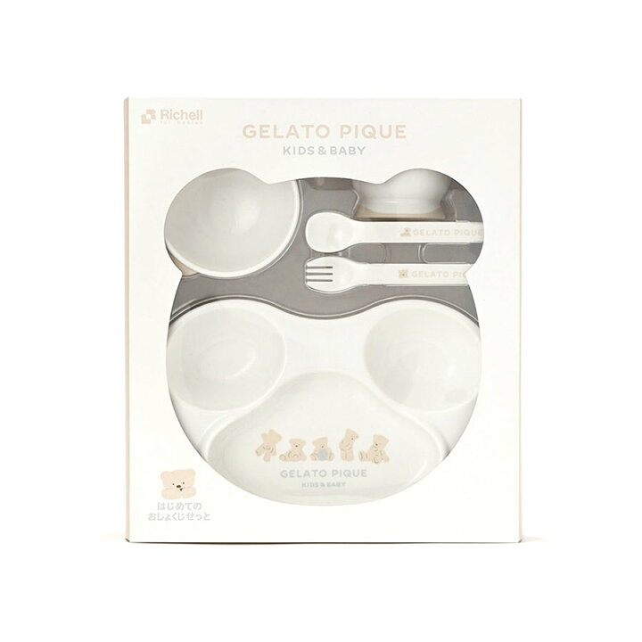 Gelato Pique 食器 Online限定 Baby ファーストディッシュセット ベビー Pbgg グッズ ジェラートピケ くま ギフトbox不可
