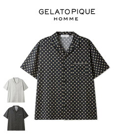 GELATO PIQUE HOMME ジェラートピケ オム クッキー総柄シャツ phft242900 メンズ トップス 部屋着 父の日 ルームウェア 夏 パジャマ 半袖 ギフト プレゼント セレクトショップムー