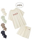 ジェラートピケ gelato pique 接触冷感 カラーレーヨンロゴTシャツ&ショートパンツセット pwct254216set pwcp254217 ジェラピケ ルームウェア パジャマ 上下セット 2025秋 ギフト プレゼントにおすすめ セレクトショップムー