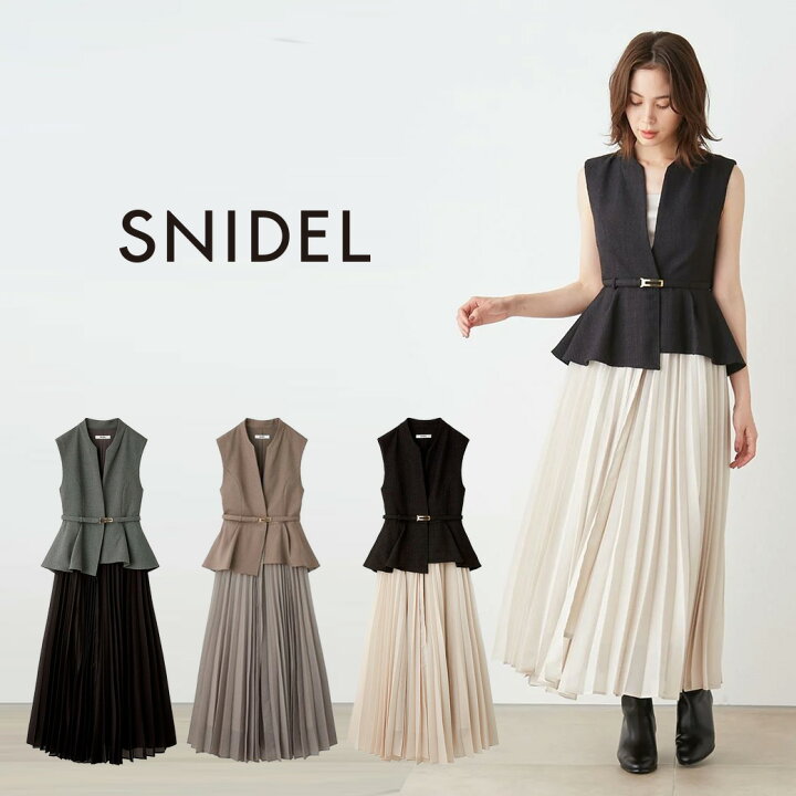 楽天市場】SNIDEL スナイデル ベルティッドペプラムスイッチング 
