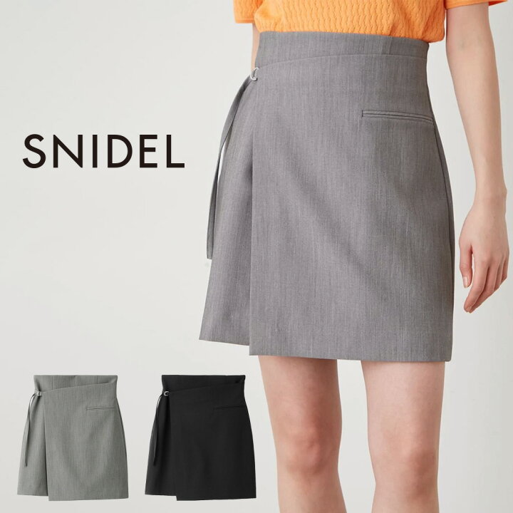 SNIDEL ｠ラップスカショーパン／BLK／0 