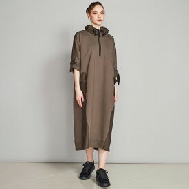 DOUBLE STANDARD CLOTHING ダブルスタンダードクロージング ESSENTIAL / タフタドッキングワンピース 2501172233 レディース ダブスタ スポーティー パーカーワンピース 楽ちん 吸水速乾性冬