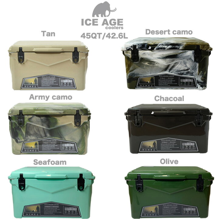 楽天市場】ICE AGE cooler (アイスエイジ) クーラーボックス 45QT 42.6 