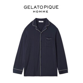 ジェラートピケ オム GELATO PIQUE HOMME パイピングシャツ pmct249084 メンズ トップス 部屋着 ルームウェア パジャマ 長袖 ギフト プレゼントにおすすめ