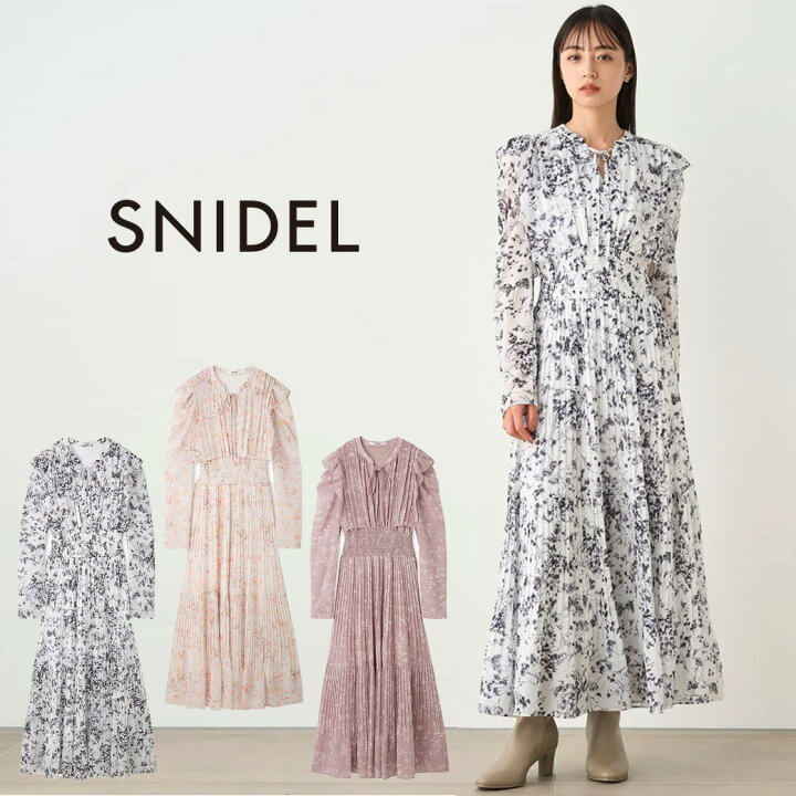 楽天市場】SNIDEL スナイデル ウエストシャーリングプリーツワンピース 