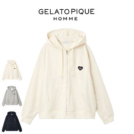 ジェラートピケ オム GELATO PIQUE HOMME 裏毛ハートロゴ刺繍パーカー phct261929 ジェラピケ メンズ パジャマ ルームウェア 部屋着 2026春 ギフト プレゼントにおすすめ セレクトショップムー