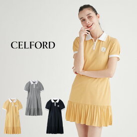 CELFORD GOLF セルフォード ゴルフ マーメイドプリーツポロワンピース cwco241035 レディース ゴルフウェア ミニ丈 インナーパンツ付き ストレスフリー ロゴ 半袖 カジュアル スポーティー 2024春 セレクトショップムー【S10】