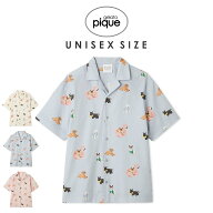 SALE40%OFF ジェラートピケ gelato pique UNISEX SUMMER DOG総柄シャツ puft252292 ジェラピケ ルームウ…
